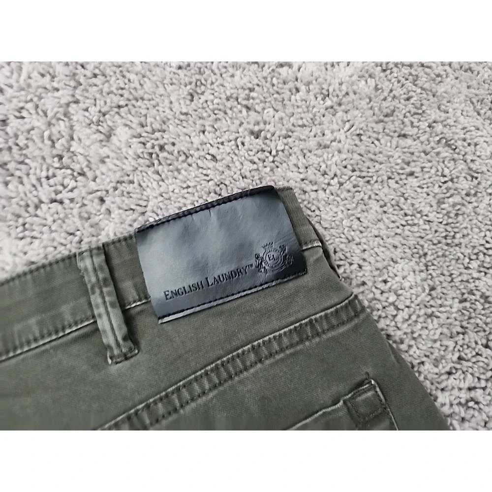 English Laundry Pants Mens 40 x 29 Green Straight Leg Stretch Classic Casual